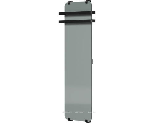 Полотенцесушитель электрический Allen Brau Infinity 140x44 с зеркалом, рейлингом 2.0 и креплением, черный матовый