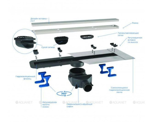 Душевой лоток Bettoserb Confluo Premium Line 13100004-NEW 650 мм