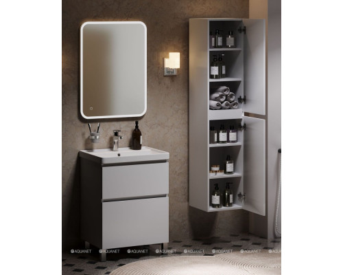 Шкаф-пенал Aquanet Вега 35 белый глянец