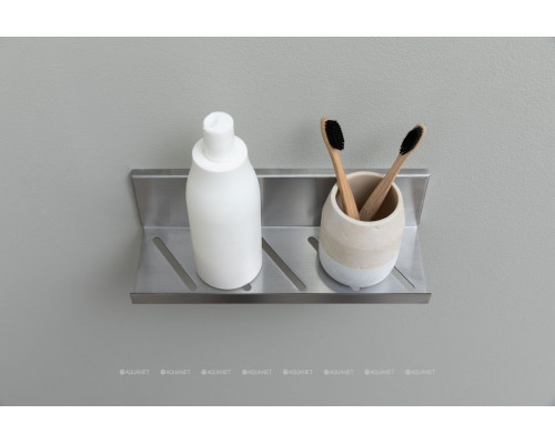 Полка Aquanet Магнум 30x8 сталь браш, открытая