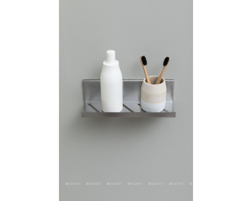 Полка Aquanet Магнум 30x8 сталь браш, открытая