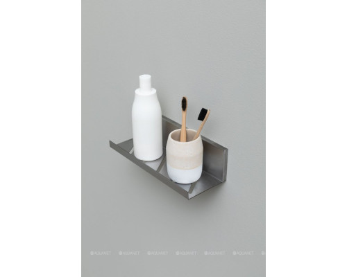 Полка Aquanet Магнум 30x8 сталь браш, открытая