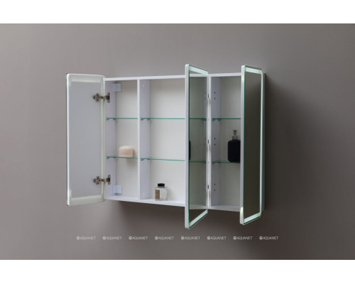 Зеркальный шкаф Aquanet Оптима 110 с LED подсветкой