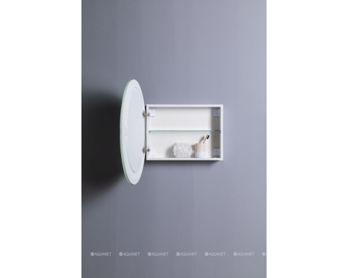 Зеркальный шкаф Aquanet Оптима 80 белый, с LED подсветкой
