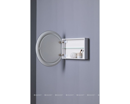 Зеркальный шкаф Aquanet Оптима 80 белый, с LED подсветкой