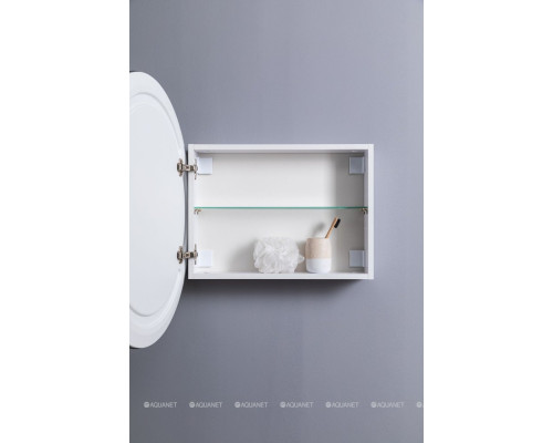 Зеркальный шкаф Aquanet Оптима 80 белый, с LED подсветкой