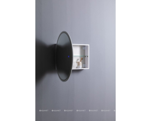 Зеркальный шкаф Aquanet Оптима 80 белый, с LED подсветкой