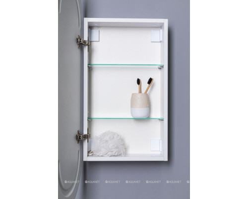 Зеркальный шкаф Aquanet Монте 40 белый, с LED подсветкой