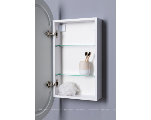 Зеркальный шкаф Aquanet Монте 40 белый, с LED подсветкой