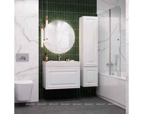 Шкаф-пенал Aquanet Агата 35 белый сатин