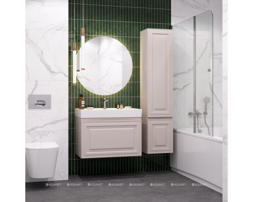 Шкаф-пенал Aquanet Агата 35 бежевый