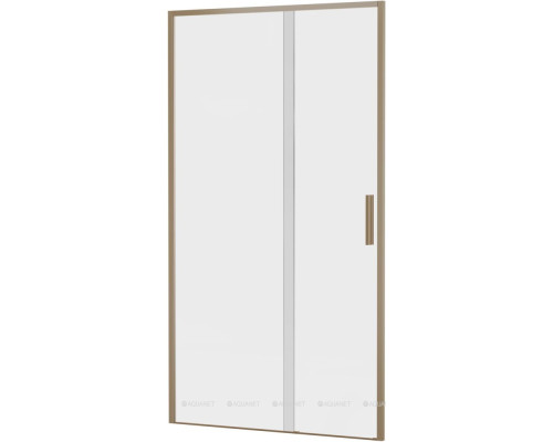 Душевая дверь Aquanet Pleasure Evo 110 AE65-N110-GBT профиль золото-никель браш, прозрачное стекло
