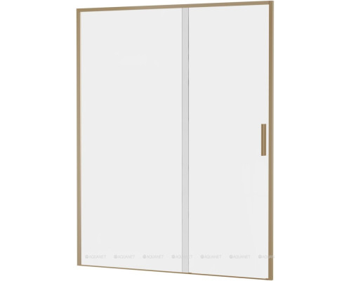 Душевая дверь Aquanet Pleasure Evo 160 AE65-N160-GBT профиль золото-никель браш, прозрачное стекло