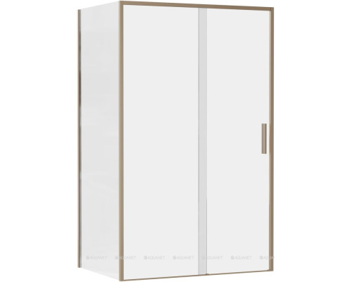 Боковая стенка Aquanet Pleasure Evo 80 AE65-F80-GBT профиль золото-никель браш, прозрачное стекло