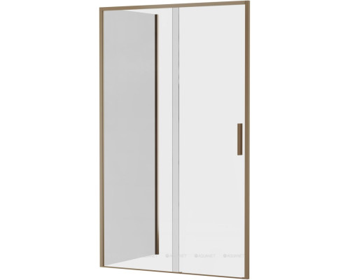 Боковая стенка Aquanet Pleasure Evo 80 AE65-F80-GBT профиль золото-никель браш, прозрачное стекло