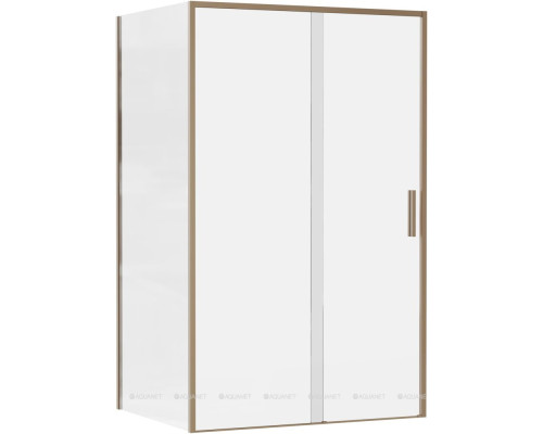 Боковая стенка Aquanet Pleasure Evo 90 AE65-F90-GBT профиль золото-никель браш, прозрачное стекло