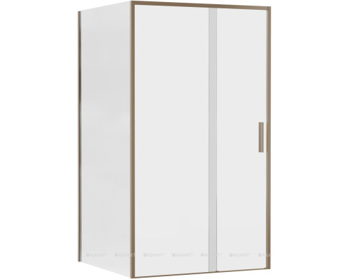 Боковая стенка Aquanet Pleasure Evo 100 AE65-F100-GBT профиль золото-никель браш, прозрачное стекло