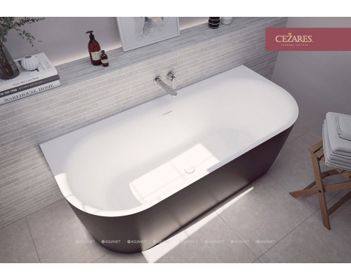 Акриловая ванна Cezares METAURO-INT-Wall-180-80-60-B-W-MATT