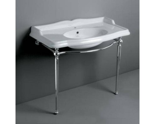 SIMAS Arcade Консоль 105х56см, c белой раковиной на 1 на отв, напольная, цвет: консоли cromo.. ARCG2cr,  AR874bi*1