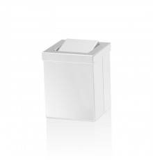 Decor Walther DW 1130 Корзина для бумаги 12x12x15см, с крышкой, напольная, цвет: белый матовый. 0611150