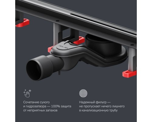 W01SC-S11-060-05BM Трап для душа линейный, универсальный затвор Slim line, 60 см W01SC-S11-060-05BM Трап для душа линейный, универсальный затвор Slim line, 60 см