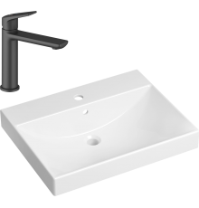 Комплект Раковина Lavinia Boho Bathroom Sink 33311012 + Смеситель Wellsee ICON! for life 182302000 матовый черный