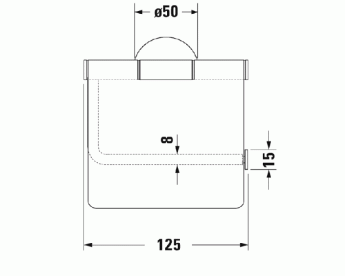 Duravit Starck T Держатель туалетной бумаги с крышкой, подвесной, цвет: хром. 0099401000 Duravit Starck T Держатель туалетной бумаги с крышкой, подвесной, цвет: хром. 0099401000