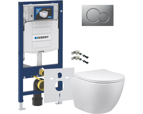 Комплект Унитаз подвесной Vincea Globo VT1-14 + Крепления Geberit Duofix 111.815.00.1 к стене + Инсталляция UP 320 111.300.00.5 + Кнопка Sigma 01 115.770.JQ.5 лакированная, матовый хром + Шумоизоляция 156.050.00.1