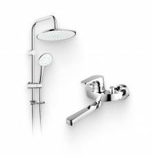 Душевой комплект Смеситель Lemark Shift LM4314C + Стойка LM8809C