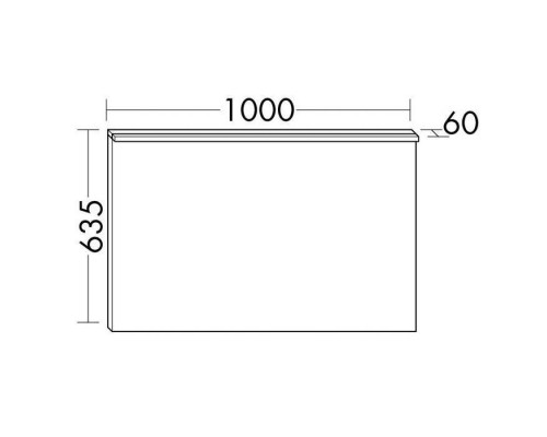 Burgbad Eqio Зеркало с подсветкой 4250K, 1000х635 мм, корпус alu-optik. SIDL100