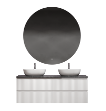 Мебель для ванной комнаты Sancos Snob R 140, bianco, столешница черный мрамор TT140A1X, раковина CN6009