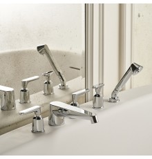 DevonDevon Twenties Смеситель на борт ванны, на 5 отв., с ручным душем, цвет: хром. TWY954CR