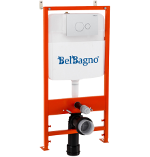 Комплект BelBagno BB026/BB082BL с кнопкой смыва белой глянцевой