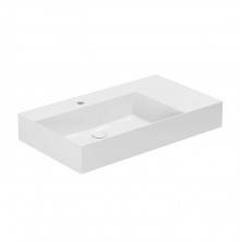 Azzurra Elegance Squared Раковина подвесная/накладная, 81x46xH12,5 см, правая, 1 отв., цвет: Bianco lucido. ELLP08146RQMBI*1