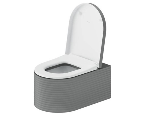 Duravit Millio Унитаз подвесной, 37х57см.,  декор Grooves, крепление в компл., цвет: светло-серый матовый. 250509FD