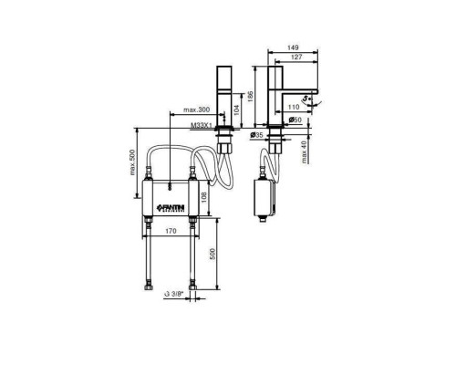 Fantini Milano Электронный смеситель для раковины на 1 отверстие, цвет: хром. 31 02 2904WF