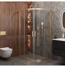 Душевой уголок Cezares Molveno RH 2 130+100 C BORO IV, 130х100 см, профиль брашированное золото, стекло прозрачное