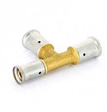 Тройник переходный уменьшенный с двух сторон, латунь пресс, 26x26x20, HENCO 11P-262620