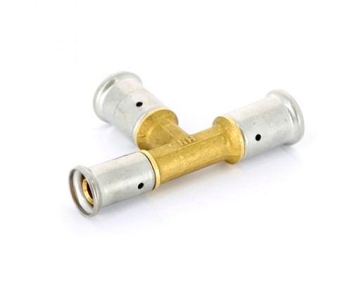 Тройник переходный уменьшенный с двух сторон, латунь пресс, 26x26x20, HENCO 11P-262620