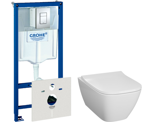 Комплект Унитаз подвесной Geberit Smyle Square 500.683.01.1 с крышкой-сиденьем с микролифтом + Система инсталляции для унитазов Grohe Rapid SL 387720 Комплект Унитаз подвесной Geberit Smyle Square 500.683.01.1 с крышкой-сиденьем с микролифтом + Система инсталляции для унитазов Grohe Rapid SL 387720