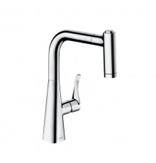 HG 14 834 000 Metris M71 Смеситель для кухни 221 мм, 2 режима, выдвижной излив, MagFit, 9 л/мин 14834000