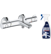Термостатический смеситель Grohe Grohtherm 800 34567000 + средство для металлических поверхностей Grohe Grohclean 48166000 500 мл