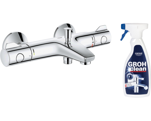 Термостатический смеситель Grohe Grohtherm 800 34567000 + средство для металлических поверхностей Grohe Grohclean 48166000 500 мл