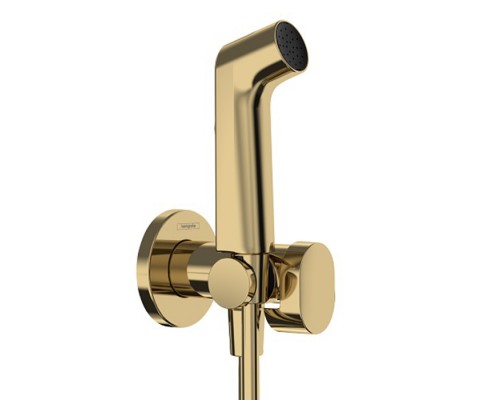 Hansgrohe Bidette E Гигиенический душ 1jet S EcoSmart+, со смесителем, с душевым держателем и шлангом 125 см, цвет: полированное золото. 29232990