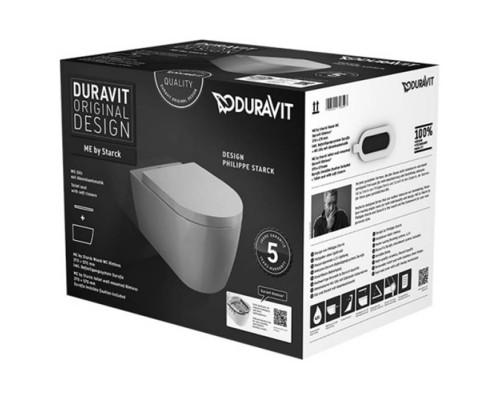 Duravit Me by Starck Комплект: подвесной унитаз 57х37см, Rimless 252909+ сиденье с мягким закрыванием 002009. 45290900A1 (252909+002009) Duravit Me by Starck Комплект: подвесной унитаз 57х37см, Rimless 252909+ сиденье с мягким закрыванием 002009. 45290900A1 (252909+002009)
