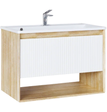 Тумба с раковиной Jorno Tossony 90 сонома светлая, белый