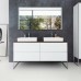 Duravit XSquare База на ножках на 2 раковины 140х57.8х40см, с 4 выдв ящик, напольная, цвет: белый/орех. 0454600000, XS4926B1818, XS063GB77