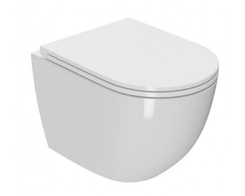 Унитаз подвесной SINTESI Evi SIN-TS-EVI-152 безободковый, с микролифтом, глянцевый белый