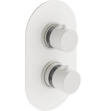 Термостатический смеситель встраиваемый Plumberia Selection Ixo XOT5040BO С ВНУТРЕННЕЙ ЧАСТЬЮ, для ванный с душем, матовый белый