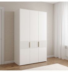 Шкаф для одежды DIWO Краснодар, 120x200x55 см, треxдверный, белый, ручка золото
